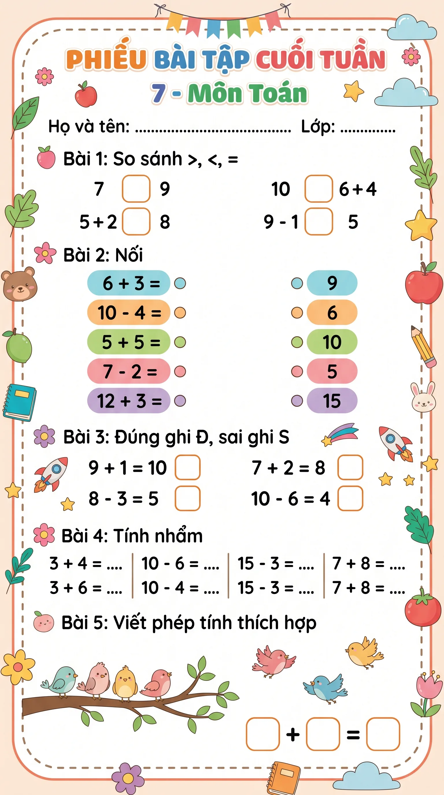 Xem thử học liệu Bài tập toán cộng trừ - Trang 1