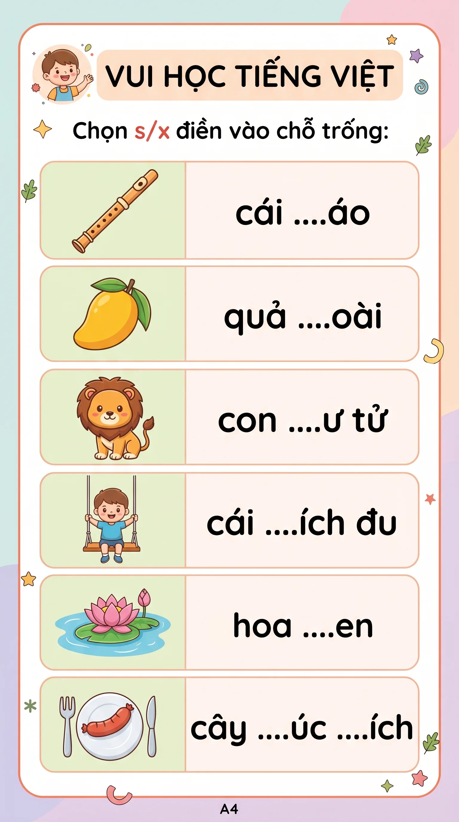 Tiếng việt phân việt s/x